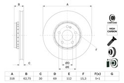 DISC FRANA BOSCH 0 986 479 G34 - Compatibil cu MERCEDES-BENZ