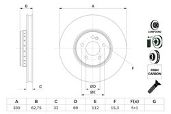 DISC FRANA BOSCH 0 986 479 G43 - Compatibil cu MERCEDES-BENZ