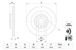 Disc frana BOSCH 0 986 479 G56