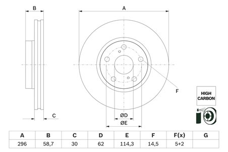 Disc frana BOSCH 0 986 479 G67