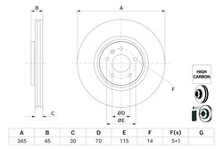 DISC FRANA BOSCH 0 986 479 G69 - Compatibil cu OPEL, VAUXHALL