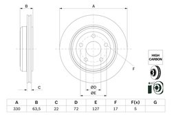 DISC FRANA BOSCH 0 986 479 G84 - Compatibil cu JEEP
