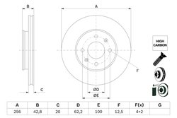 DISC FRANA BOSCH 0 986 479 G86 - Compatibil cu KIA