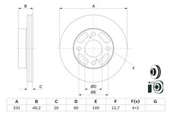 DISC FRANA BOSCH 0 986 479 G91 - Compatibil cu SUZUKI