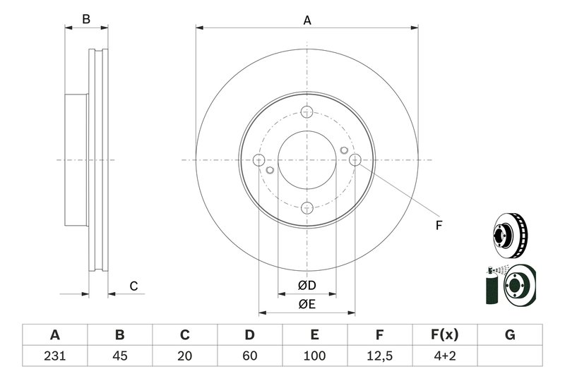 Disc frana BOSCH 0 986 479 G92