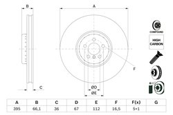 DISC FRANA BOSCH 0 986 479 H12 - Compatibil cu BMW, ROLLS-ROYCE