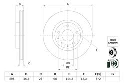 DISC FRANA BOSCH 0 986 479 H23 - Compatibil cu MAZDA