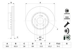 DISC FRANA BOSCH 0 986 479 H46 - Compatibil cu MERCEDES-BENZ