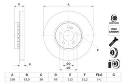 DISC FRANA BOSCH 0 986 479 H47 - Compatibil cu MERCEDES-BENZ