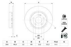 DISC FRANA BOSCH 0 986 479 H49 - Compatibil cu MERCEDES-BENZ
