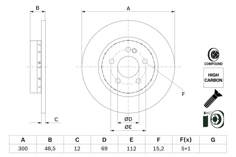 Disc frana BOSCH 0 986 479 H49