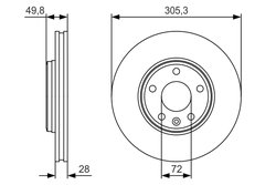 DISC FRANA BOSCH 0 986 479 R93 - Compatibil cu NISSAN, OPEL, RENAULT, VAUXHALL