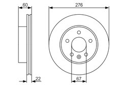 DISC FRANA BOSCH 0 986 479 R95 - Piesa auto compatibila cu mai multe marci