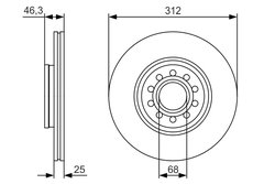 DISC FRANA BOSCH 0 986 479 S23 - Compatibil cu AUDI, SEAT