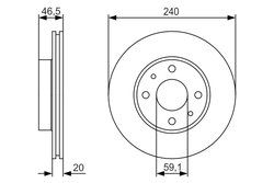 DISC FRANA BOSCH 0 986 479 S74 - Compatibil cu FIAT