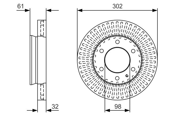 DISC FRANA BOSCH 0 986 479 V32 - Compatibil cu FORD, FORD ASIA & OCEANIA, FORD AUSTRALIA, MAZDA