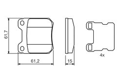 Set placute frana BOSCH 0 986 490 500