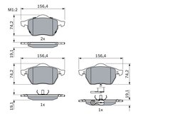 SET PLACUTE FRANA BOSCH 0 986 494 018 - Compatibil cu AUDI, SEAT, SKODA, VW, VW (SVW)
