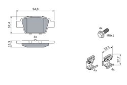 Set placute frana BOSCH 0 986 494 030