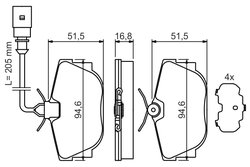 Set placute frana BOSCH 0 986 494 051