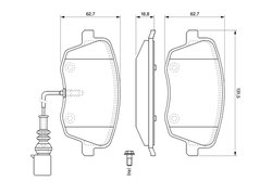 SET PLACUTE FRANA BOSCH 0 986 494 105 - Compatibil cu SEAT, SKODA, VW