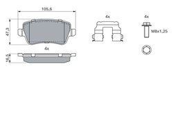 Set placute frana BOSCH 0 986 494 125