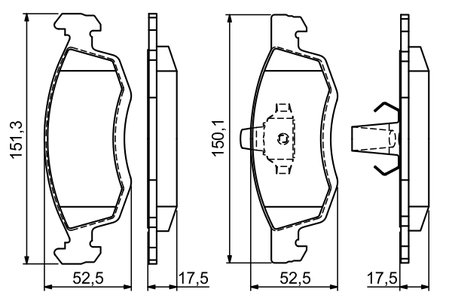 Set placute frana BOSCH 0 986 494 197