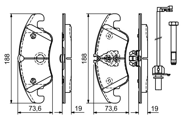 SET PLACUTE FRANA BOSCH 0 986 494 201 - Compatibil cu AUDI
