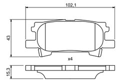 SET PLACUTE FRANA BOSCH 0 986 494 224 - Compatibil cu LEXUS, TOYOTA