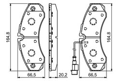 SET PLACUTE FRANA BOSCH 0 986 494 239 - Compatibil cu IVECO, NISSAN, RENAULT TRUCKS