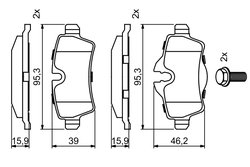 SET PLACUTE FRANA BOSCH 0 986 494 242 - Compatibil cu MINI
