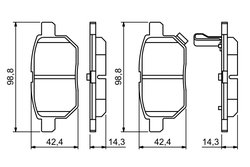 Set placute frana BOSCH 0 986 494 255