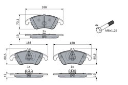 SET PLACUTE FRANA BOSCH 0 986 494 263 - Compatibil cu MERCEDES-BENZ