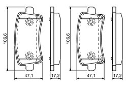 SET PLACUTE FRANA BOSCH 0 986 494 297 - Compatibil cu CHEVROLET, OPEL, SAAB, VAUXHALL