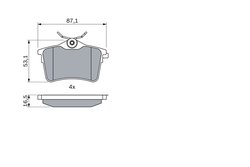 SET PLACUTE FRANA BOSCH 0 986 494 304 - Compatibil cu CITROEN, PEUGEOT