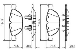 Set placute frana BOSCH 0 986 494 349