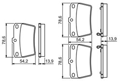 Set placute frana BOSCH 0 986 494 350