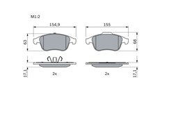 SET PLACUTE FRANA BOSCH 0 986 494 401 - Compatibil cu RENAULT