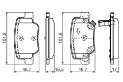 Set placute frana BOSCH 0 986 494 404
