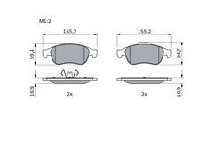 SET PLACUTE FRANA BOSCH 0 986 494 441 - Compatibil cu DACIA, MITSUBISHI, NISSAN, RENAULT