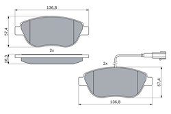 SET PLACUTE FRANA BOSCH 0 986 494 464 - Compatibil cu ABARTH, FIAT