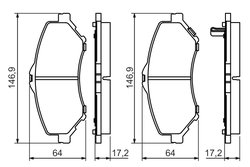 Set placute frana BOSCH 0 986 494 493