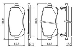 SET PLACUTE FRANA BOSCH 0 986 494 496 - Compatibil cu CHRYSLER, DODGE, FIAT