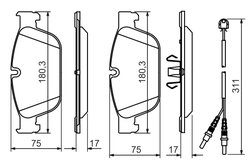 SET PLACUTE FRANA BOSCH 0 986 494 526 - Compatibil cu CITROEN, DS, PEUGEOT