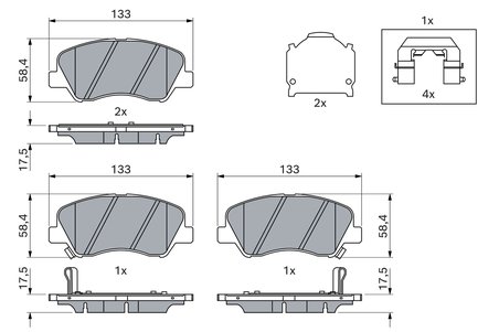 Set placute frana BOSCH 0 986 494 563