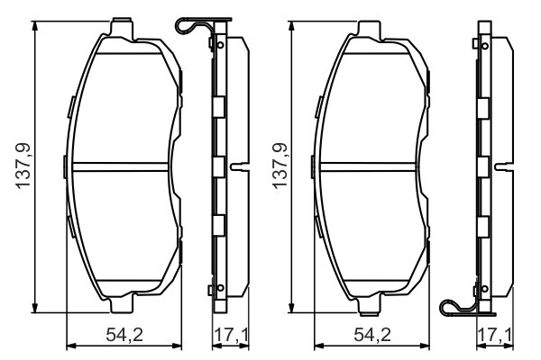SET PLACUTE FRANA BOSCH 0 986 494 572 - Compatibil cu INFINITI, NISSAN, NISSAN (DFAC)
