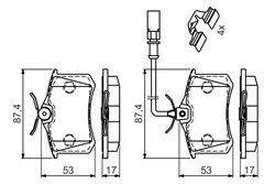 Set placute frana BOSCH 0 986 494 599