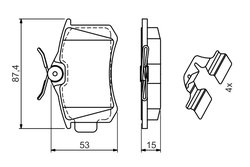 SET PLACUTE FRANA BOSCH 0 986 494 597 - Compatibil cu LANCIA, PEUGEOT, RENAULT, SEAT, VW
