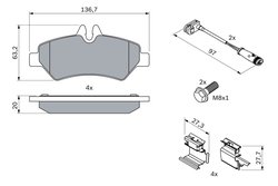 Set placute frana BOSCH 0 986 494 601