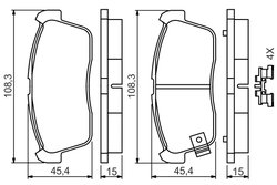 Set placute frana BOSCH 0 986 494 618